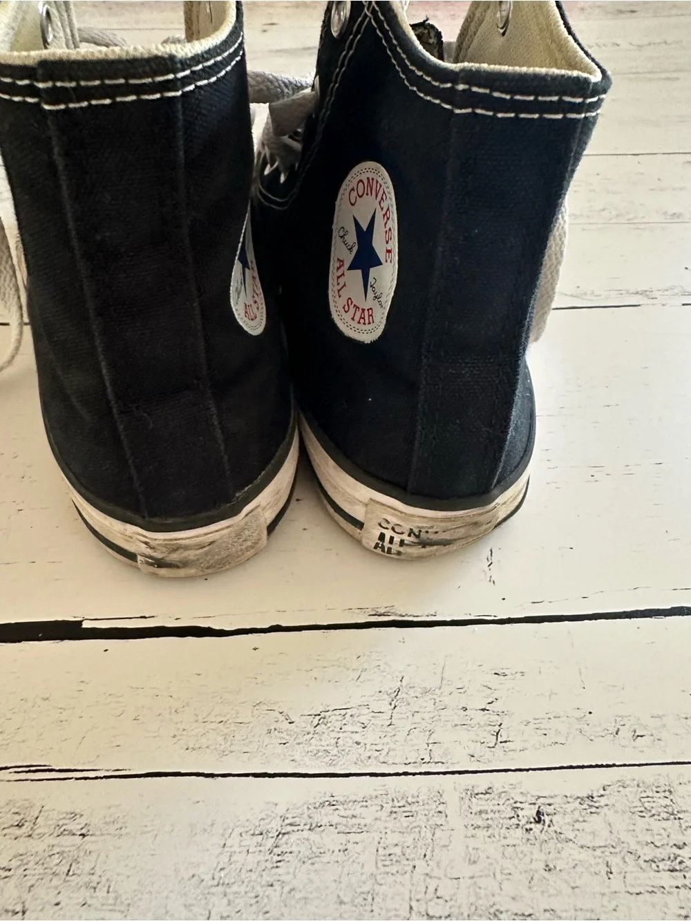 Converse Kids Black & White High Top Sneakers size 1